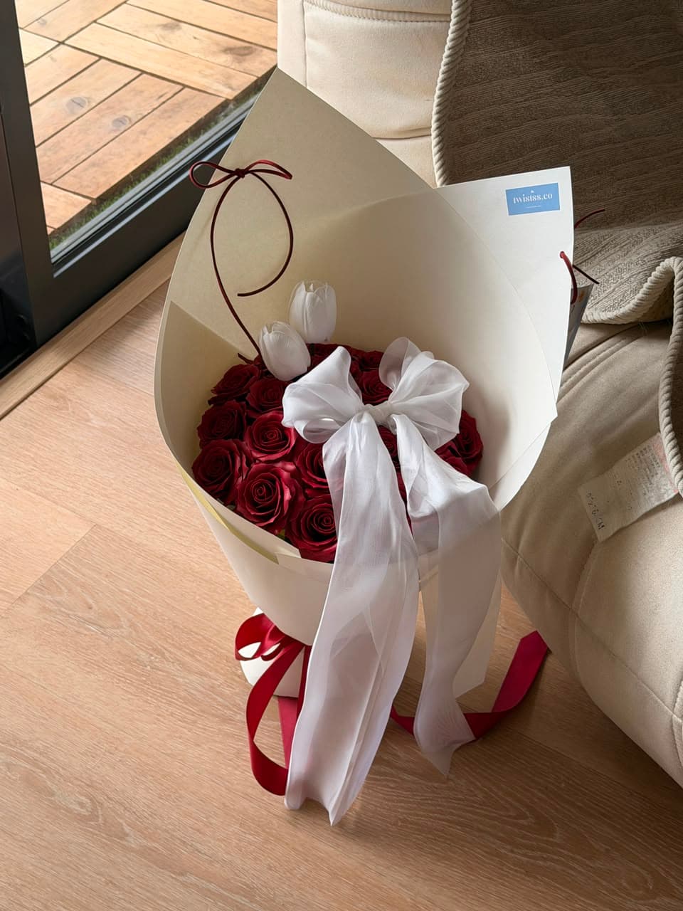 Minimalist Wine Red Rose Soap Flower Bouquet